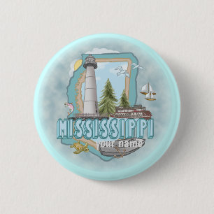 Schaltfläche "Mississippi-Leuchtturm-Button" Button