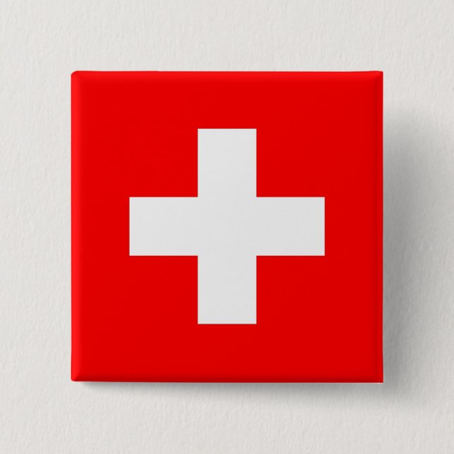 Schaltfläche mit der Flagge der Schweiz Button (Vorderseite)