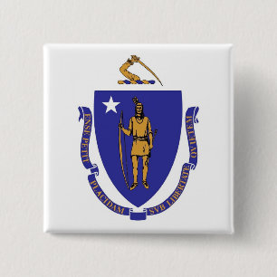 Schaltfläche mit der Flagge von Massachusetts Button