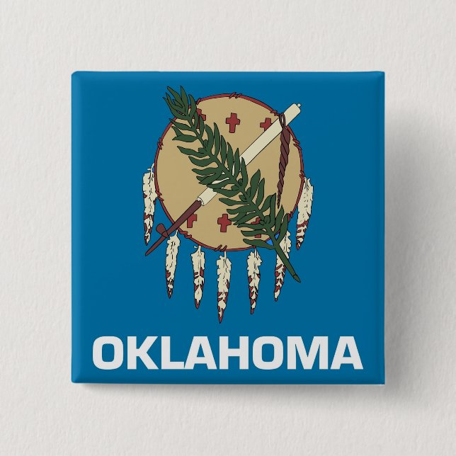 Schaltfläche mit der Flagge von Oklahoma Button (Vorderseite)