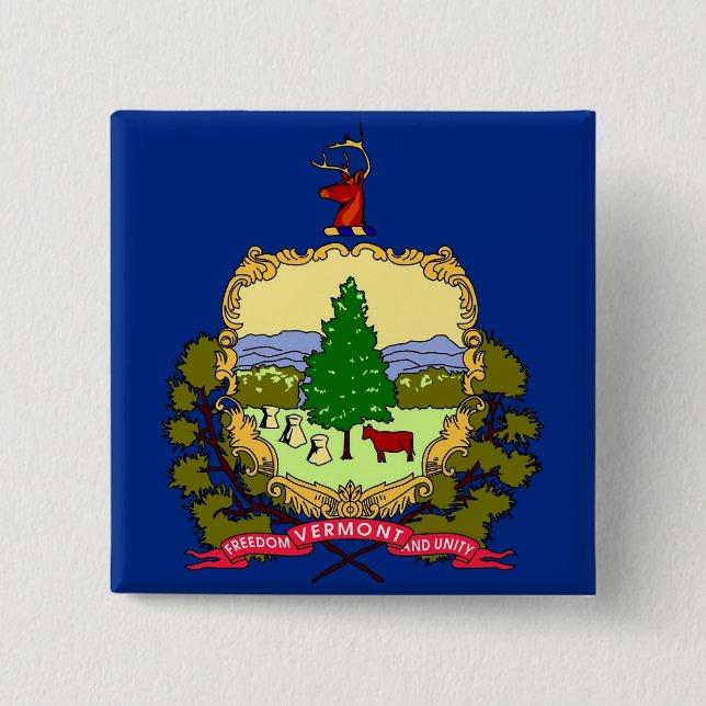 Schaltfläche mit der Flagge von Vermont Button (Vorderseite)
