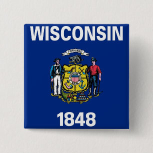 Schaltfläche mit der Flagge von Wisconsin Button