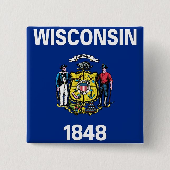 Schaltfläche mit der Flagge von Wisconsin Button (Vorderseite)
