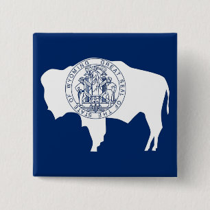 Schaltfläche mit der Flagge von Wyoming Button