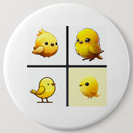 Schaltfläche mit Design kleiner niedlicher Gelbvög Button