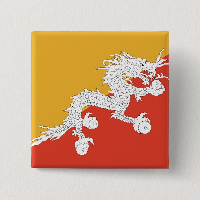 Schaltfläche mit Flagge in Bhutan Button (Vorderseite)