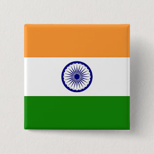 Schaltfläche mit Flagge in Indien Button