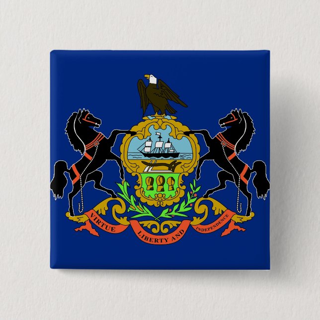 Schaltfläche mit Flagge in Pennsylvania Button (Vorderseite)