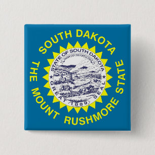 Schaltfläche mit Flagge in South Dakota Button