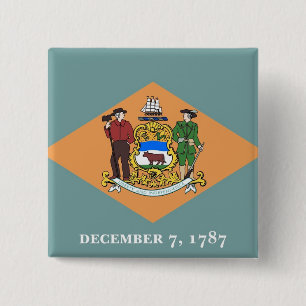Schaltfläche mit Flagge von Delaware Button