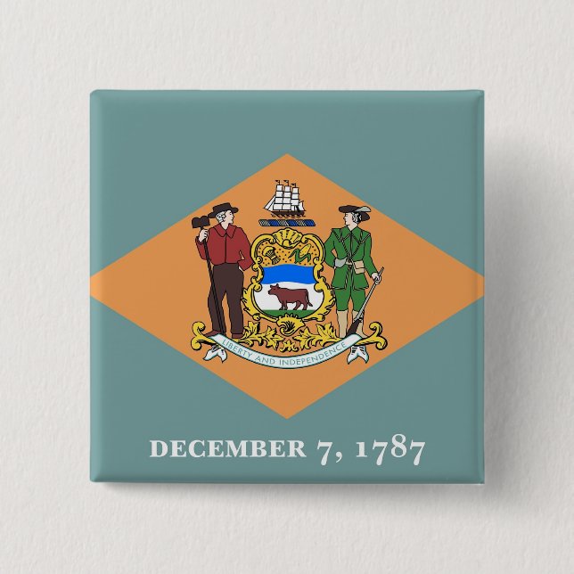 Schaltfläche mit Flagge von Delaware Button (Vorderseite)