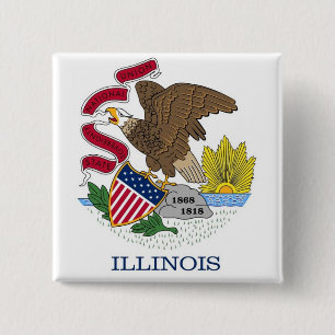Schaltfläche mit Flagge von Illinois Button