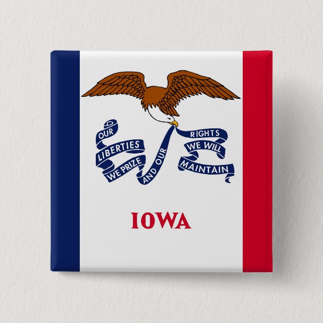 Schaltfläche mit Flagge von Iowa Button (Vorderseite)