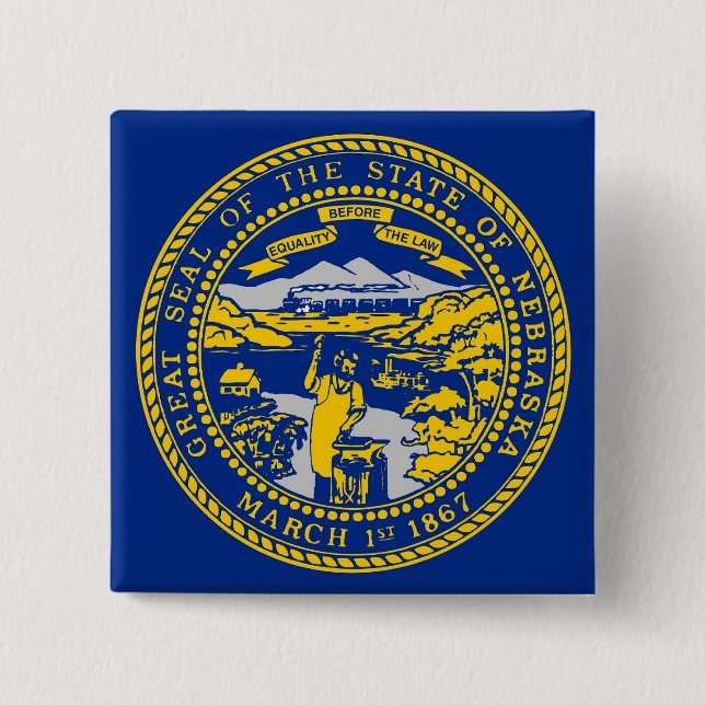 Schaltfläche mit Flagge von Nebraska Button (Vorderseite)