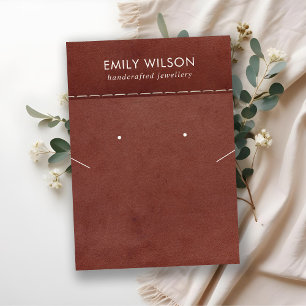 SCHALTFLÄCHE MIT ROTER LEDERTEXTURE-SCHEIBE VISITENKARTE