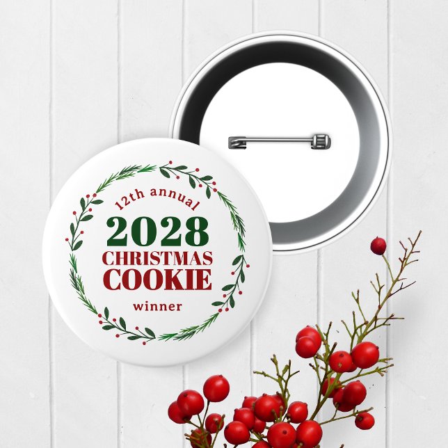 Schaltfläche "Modern Annual Holiday Contest Winner Button (Christmas Holiday Competition Prize Button for the Winner. Great for Cookie & Sweater Contests!)