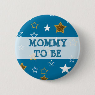 Schaltfläche "Mommy to be Blue and Gold Stars" Button