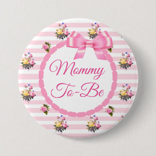 Schaltfläche Mommy to be Floral Chic Rose Button
