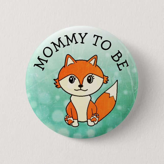 Schaltfläche "Mommy to be Forest Animals Fox Baby  Button (Vorderseite)