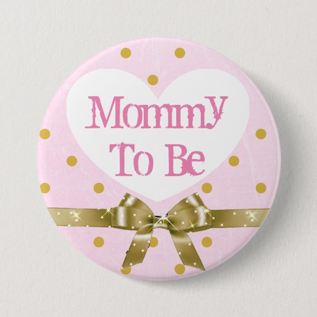 Schaltfläche "Mommy to be Pink and Gold Baby Showe Button (Vorderseite)