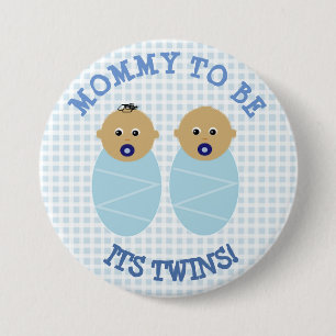 Schaltfläche "Mommy to Be Twin Boys Blue Baby Show Button