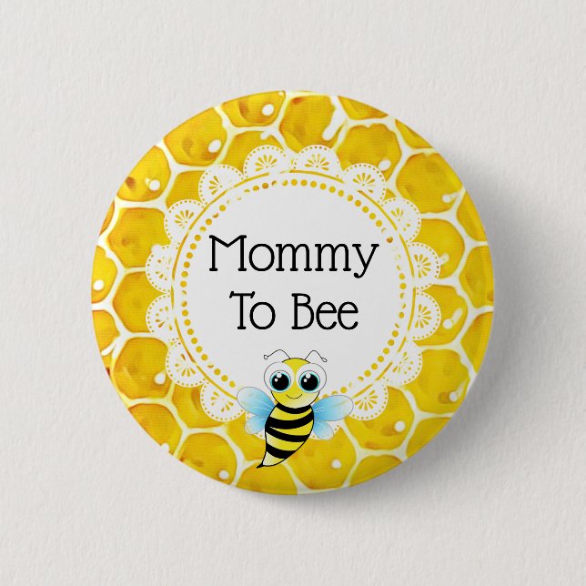 Schaltfläche "Mommy to Bee Honeycomb Baby Shower" Button (Vorderseite)