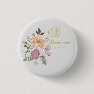 Schaltfläche Monogram B Bridesmaid Button