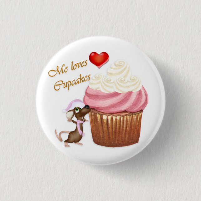 Schaltfläche "Mouse Cupcake" Button (Vorderseite)