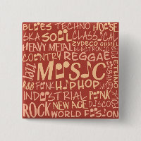 Schaltfläche Musik Genres Word Collage
