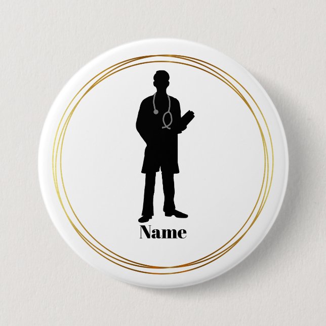 Schaltfläche "Name der männlichen Silhouette" Button (Vorderseite)