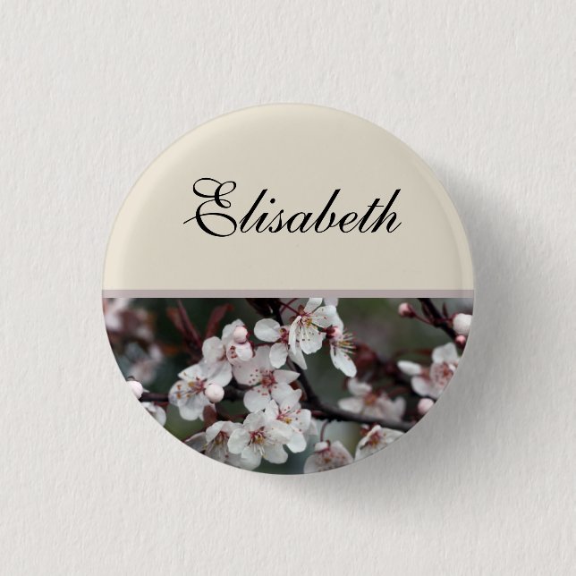 Schaltfläche Name der Pflaume-Blume Button (Vorderseite)