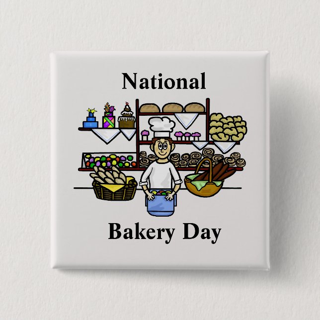 Schaltfläche "National Bakery Day" mit Backwaren Button (Vorderseite)