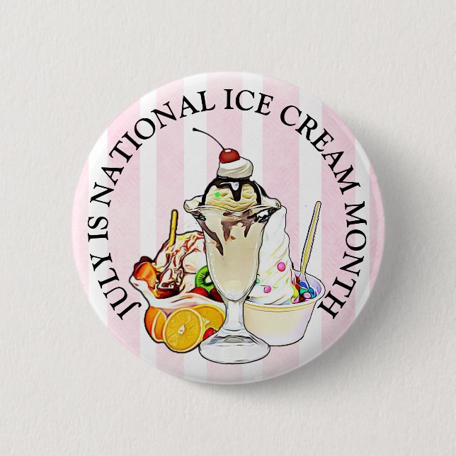 Schaltfläche "Nationaler Eiskremmonat" Button (Vorderseite)