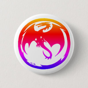 Schaltfläche Neon Dragon weiß Button