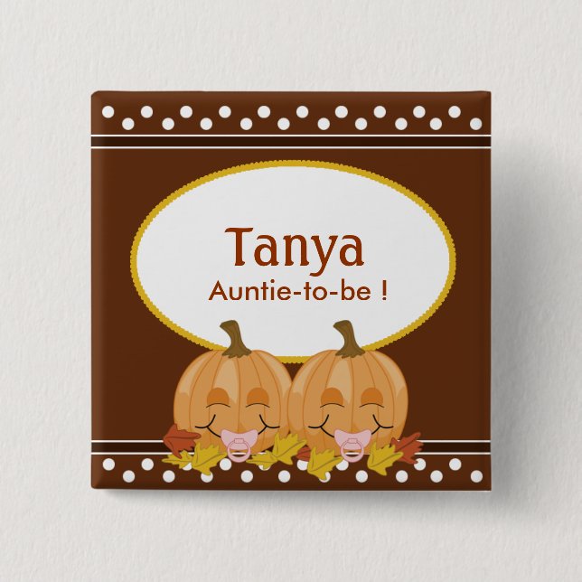 Schaltfläche "niedlich Lil Pumpkins Baby Shootname Button (Vorderseite)