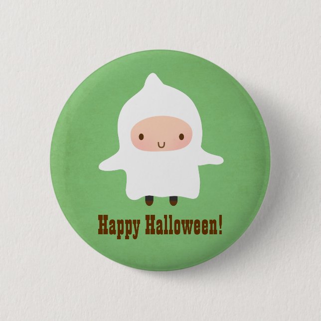 Schaltfläche "niedlich Little Ghost Boy Costume Ha Button (Vorderseite)