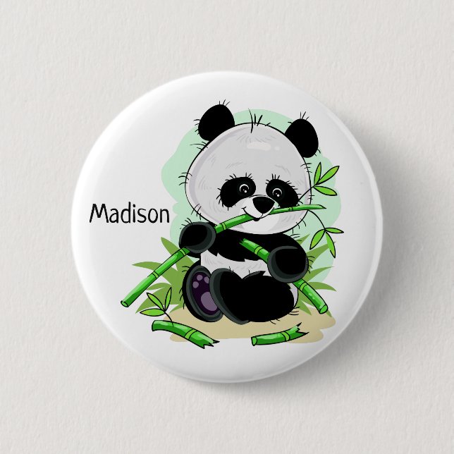 Schaltfläche "niedlich Panda individuelle Name" Button (Vorderseite)