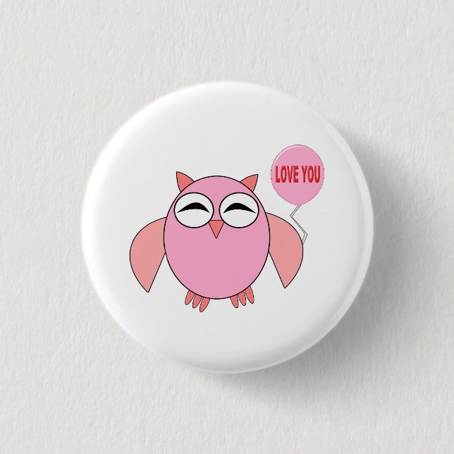 Schaltfläche "niedlich Rosa Liebe" Button (Vorderseite)