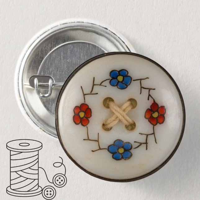 Schaltfläche "niedliche Vintage Nähtaste" Button (A cute vintage sewing button button. Choice of sizes available.)
