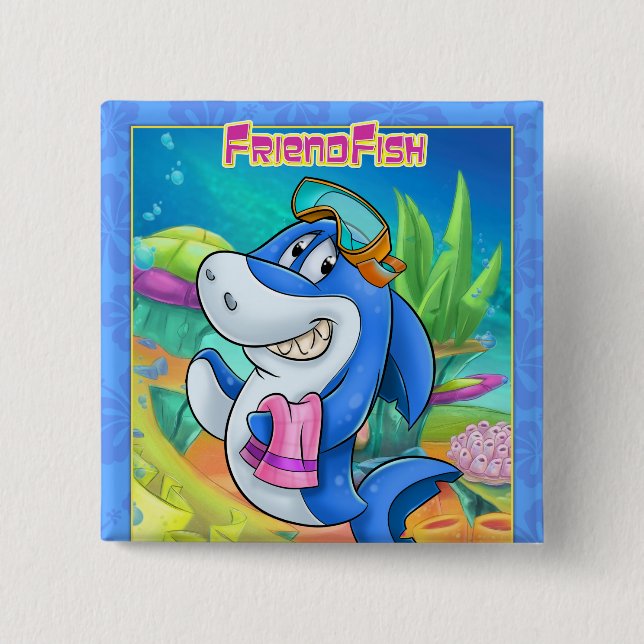 Schaltfläche "niedlicher Cartoon" Button (Vorderseite)