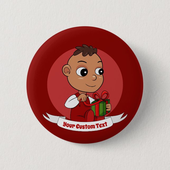 Schaltfläche "niedlicher Weihnachtsbaby-Cartoon" Button (Vorderseite)