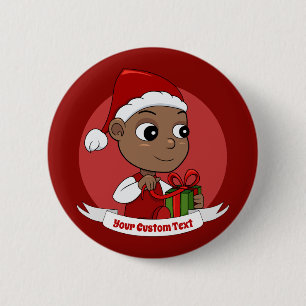 Schaltfläche "niedlicher Weihnachtsbaby-Cartoon" Button