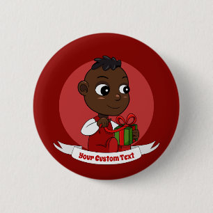 Schaltfläche "niedlicher Weihnachtsbaby-Cartoon" Button