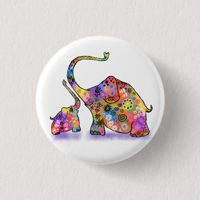 Schaltfläche "niedliches Baby und Mama" Button (Vorderseite)