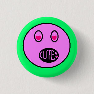 Schaltfläche "niedliches Herz Emoji Pastel Pixel" Button