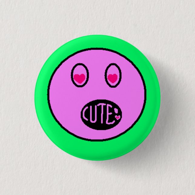 Schaltfläche "niedliches Herz Emoji Pastel Pixel" Button (Vorderseite)