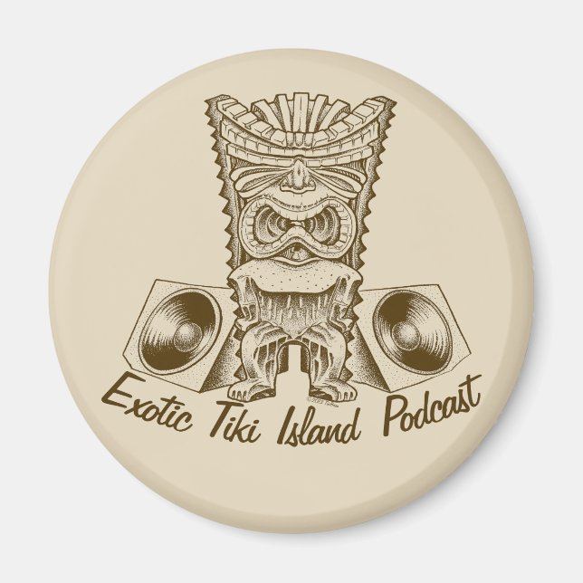 Schaltfläche "offiziell Exotic Tiki Island Podcast Magnet (Vorne)