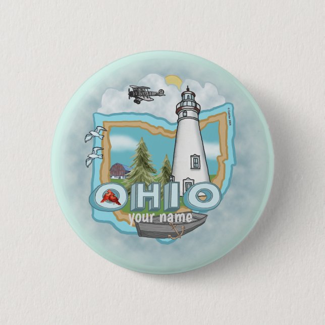Schaltfläche Ohio Lighthouse Button (Vorderseite)