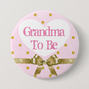 Schaltfläche "Oma to be Pink and Gold Baby Shooter Button