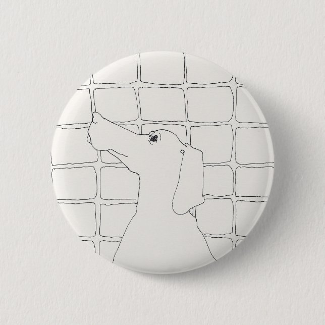 Schaltfläche "Original Dog Zeichnend Chinesischer  Button (Vorderseite)